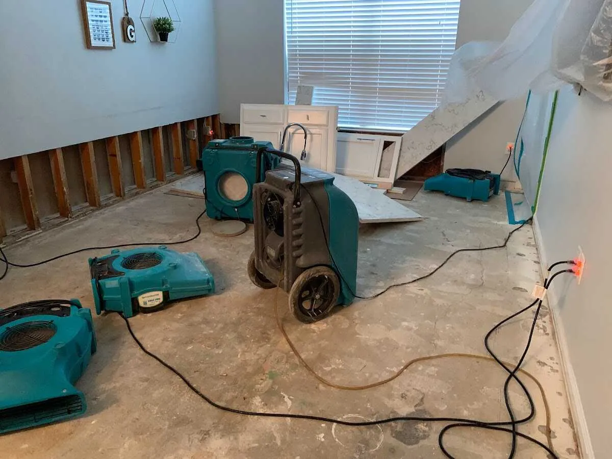 Dehumidifier in flood-cut room for Water Extraction & Removal in Walled Lake